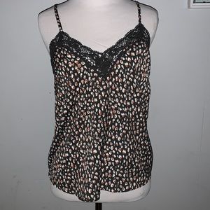 Aerie NWOT Colorful Leopard Print Lace Trim Sleep Cami Tank Top Size XS